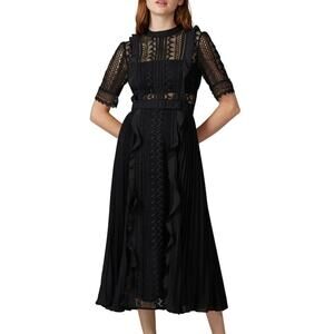 Self-Portrait Black Lace Midi Dress